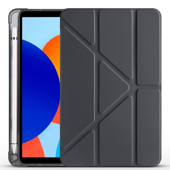 Xiaomi Redmi Pad SE 8.7 Kılıf Tri Folding Kalem Bölmeli Standlı Kılıf - 6