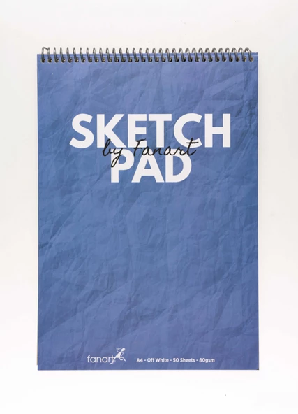 Fanart Academy Üstten Spiralli A4 Sketch Pad 80gr 50yp  - Akdeniz Mavisi