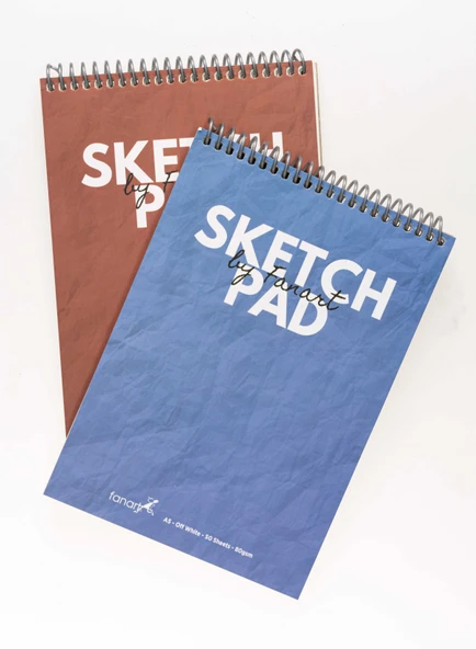 Fanart Academy Üstten Spiralli A5 Sketch Pad 80gr 50yp  - Akdeniz Mavisi - Resim 3