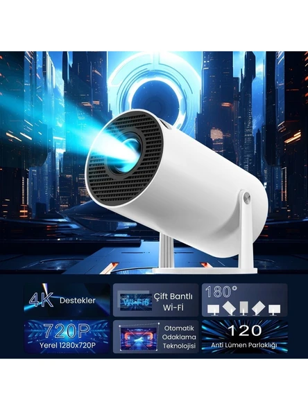 HY300A Taşınabilir Android 11 2.69 Inç 720P Akıllı Projektör 2025 - 2