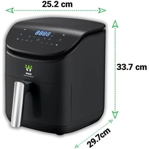 Wiami Airfryer 3.5 L Akıllı Yağsız Hava Fritözü Siyah - 3