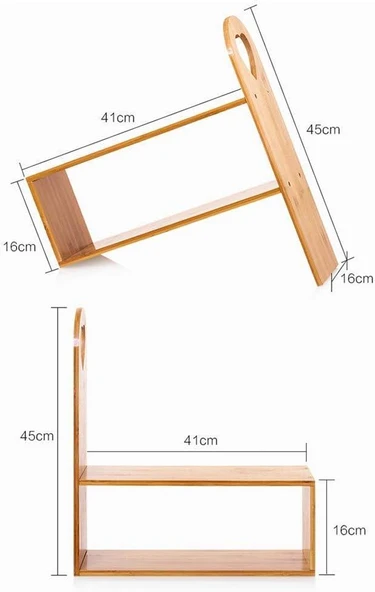 Ahşap Masa Tezgah Üstü Düzenleyici Organizer Banyo Mutfak Rafı Kitaplık Baharatlık Çiçeklik - 6