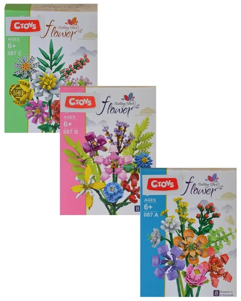 Ctoys Surprise Flower Building Block 3lü Set ürün görseli 1