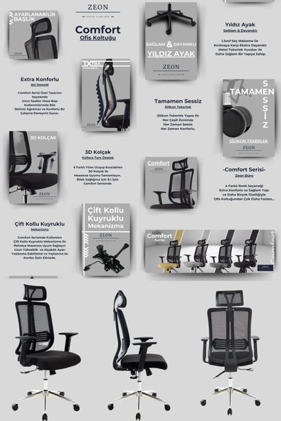 Comfort Yönetici Koltuğu | Ofis Sandalyesi | Hareketli Kol - 6