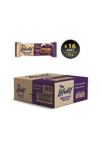Lifalif Kırmızı Meyveli Yulaf Bar 35 g x 16 Adet - 2