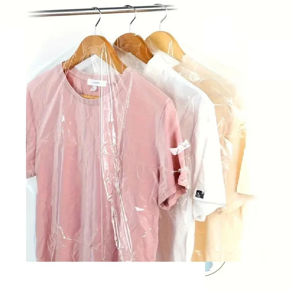 Gardırop İçi Askılık yuvalı 60x90cm Kuru temizleme - Dolap içi ŞEFFAF saklama NaYLoNu (10adet) - Resim 2