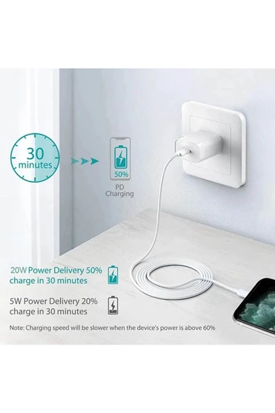 giyitec iPHONE Lightning Serilerle Uyumlu Hızlı Şarj Aleti Seti 6 7 8 X 11 12 13 14 Pro Max Plus - Resim 3