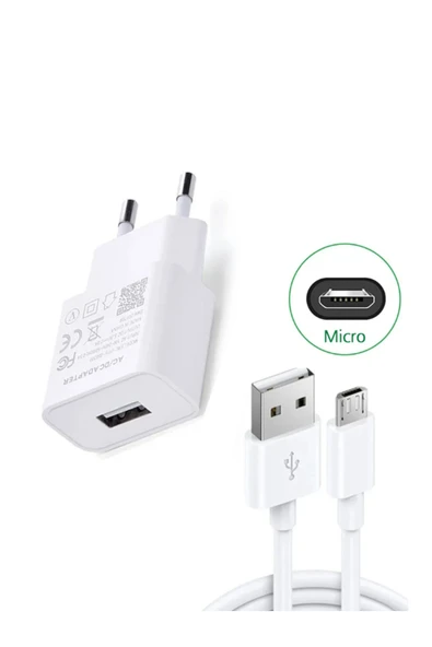 giyitec Xiaomi Redmi 7, 7A, 9A, 9AT, 9C NFC, GO, Y3 Uyumlu Hızlı Şarj Aleti Cihazı Seti Micro Usb İnce Uç