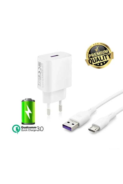 giyitec Samsung Galaxy M01 M01 Core M01s M02 M10 On6 XCover 4s Uyumlu Hızlı Şarj Aleti Cihazı Seti Micro Usb - Resim 6