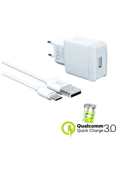 giyitec Samsung Galaxy A51 5G A42 5G Uyumlu 18W Hızlı Şarj Aleti Qualcomm Quick Charger 3.4A USB To Type-C