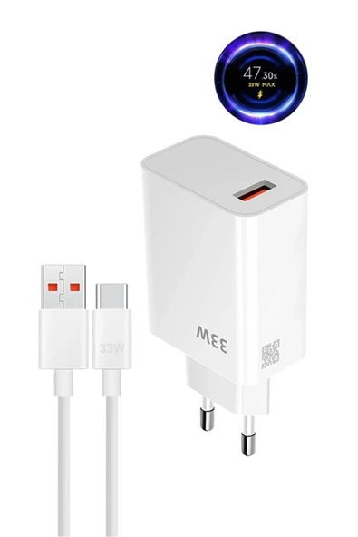giyitec Tecno Camon 18P Uyumlu 33W Süper Hızlı Şarj Aleti Seti Şarj Adaptörü ve Usb to Type-c Kablo - 3