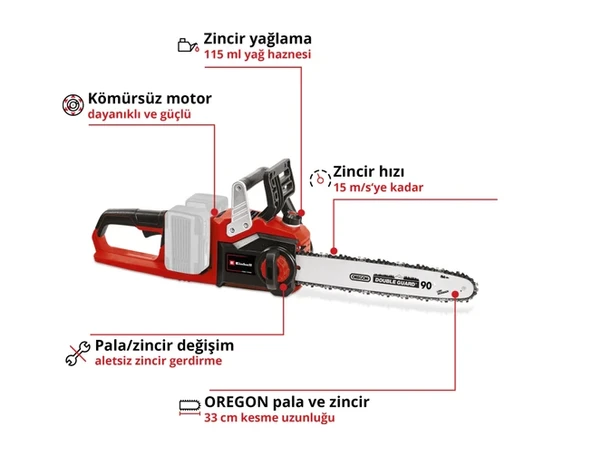 Einhell GP-LC 36/35 Li - Solo, Akülü Ağaç Kesme (Akü ve şarj cihazı dahil değildir) - 2