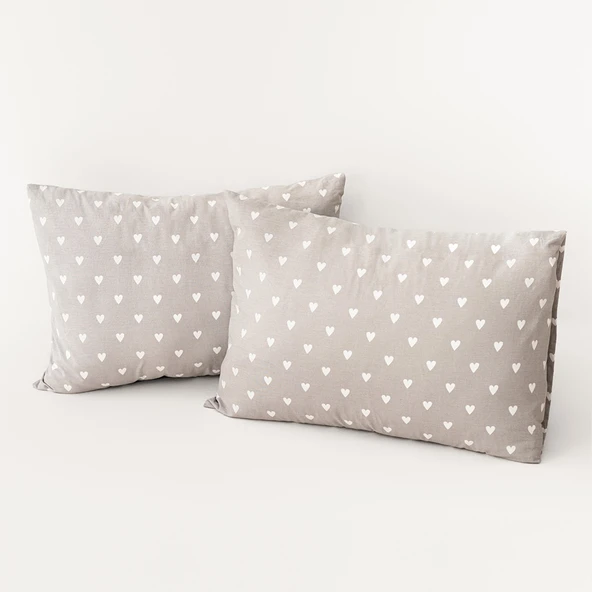 Soley | Mix & Match | Hearts | %100 Pamuk 2’li Yastık Kılıfı Seti - 2