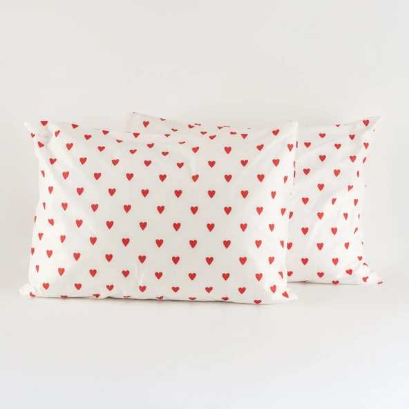 Soley | Mix & Match | Hearts | %100 Pamuk 2’li Yastık Kılıfı Seti - 3