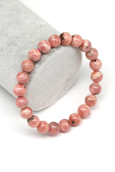 Rodokrozit Doğal Taş Bileklik 8 mm Küre Kesim ürün görseli