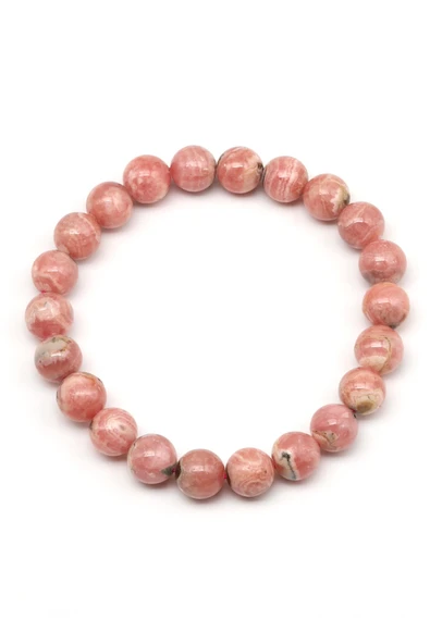Rodokrozit Doğal Taş Bileklik 8 mm Küre Kesim - Resim 2