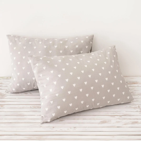 Soley | Mix & Match | Hearts | %100 Pamuk 2’li Yastık Kılıfı Seti