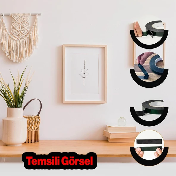 Çift Taraflı Köpük Sünger Bant Eva Montaj Bandı Siyah 50 mm x 10 Metre Etil Vinil Asetat 1 Adet - Resim 6