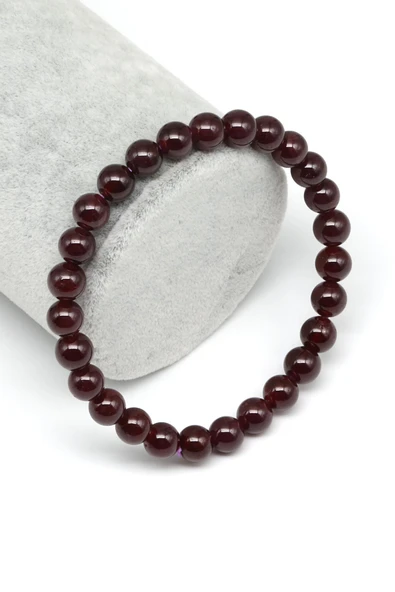 Garnet Doğal Taş Bileklik 6 mm Küre Kesim