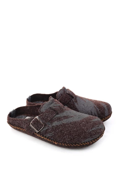 Gezer 15405 Erkek Keçe Sessiz Kaymaz Hafif Taban Ev Misafir Terliği - Resim 2