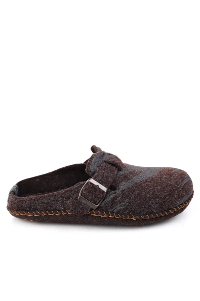 Gezer 15405 Erkek Keçe Sessiz Kaymaz Hafif Taban Ev Misafir Terliği - Resim 5