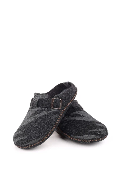 Gezer 15405 Erkek Keçe Sessiz Kaymaz Hafif Taban Ev Misafir Terliği - Resim 7