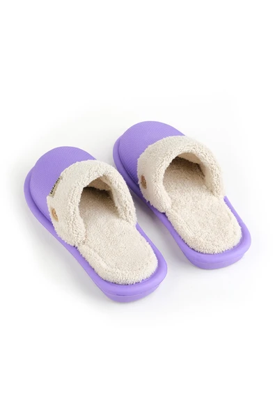 Gezer 13577 Eva İçi Kürklü Islak Zemin Kışlık Ev Bahçe Kadın Terliği - Resim 8