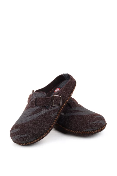 Gezer 15405 Erkek Keçe Sessiz Kaymaz Hafif Taban Ev Misafir Terliği - Resim 8