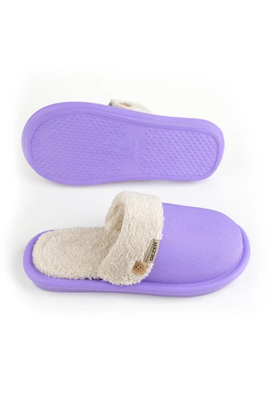 Gezer 13577 Eva İçi Kürklü Islak Zemin Kışlık Ev Bahçe Kadın Terliği - Resim 10