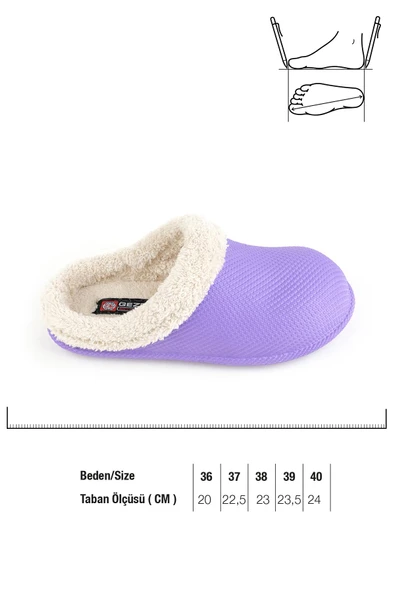 Gezer 13001 Kışlık İçi Peluşlu Eva Kadın Ev Bahçe Terlik - 2