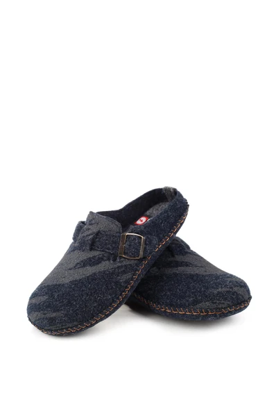 Gezer 15405 Erkek Keçe Sessiz Kaymaz Hafif Taban Ev Misafir Terliği - Resim 9