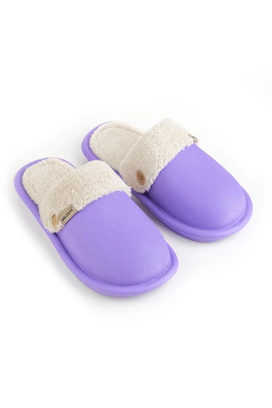 Gezer 13577 Eva İçi Kürklü Islak Zemin Kışlık Ev Bahçe Kadın Terliği - Resim 6