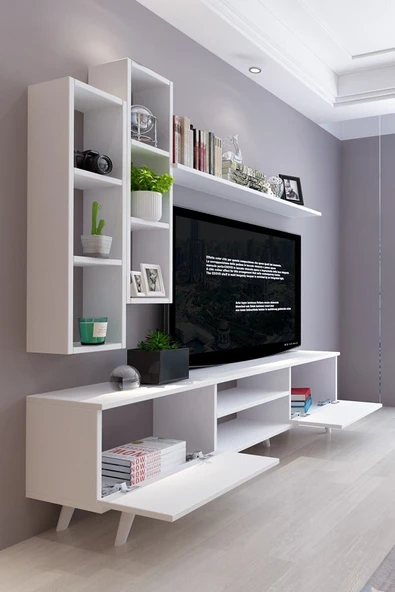 Moonlife İstanbul Dolaplı Tv Ünitesi Beyaz - 2