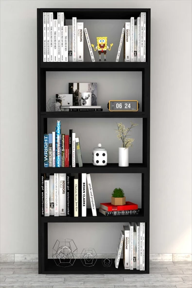Moonlife Office Dekoratif Kitaplık Siyah - 3