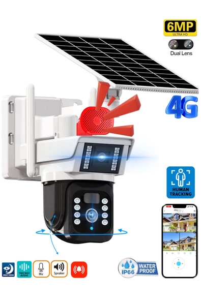 6MP Aİ (YAPAY ZEKA) 4G DUAL LENS SOLAR HAREKETLİ GECE GÖRÜŞ SESLİ TÜRKÇE UYGULAMA AKILLI KAMERA 3940 - 2