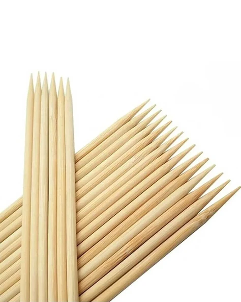 Hayal Sepeti Bambu 6mm Kalın Ahşap Çöp Şiş Çubuğu 40 Cm - 20 Adet - 2
