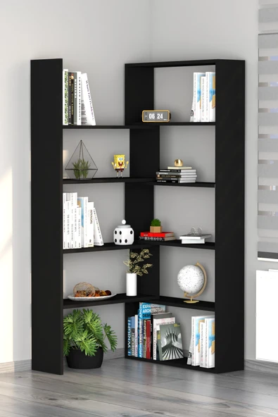 Moonlife Office Dekoratif Kitaplık Siyah - 2