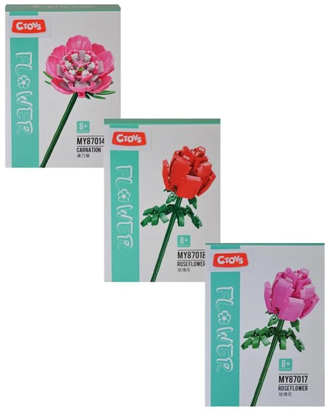 Ctoys Rose ve Carnation Flower Block 3lü Set ürün görseli