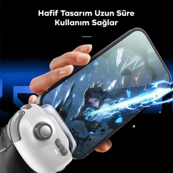 Polham 400Mah Şarjlı Bluetooth Bağlantılı Android, İOS Uym Oyuncu Kontrol Joystick ve Tetik Konsolu - 3