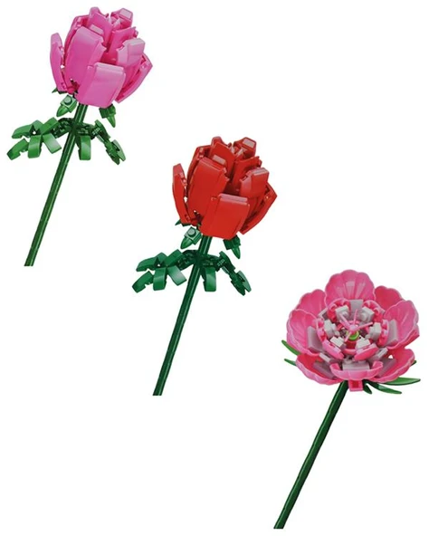 Ctoys Rose ve Carnation Flower Block 3lü Set - Resim 2