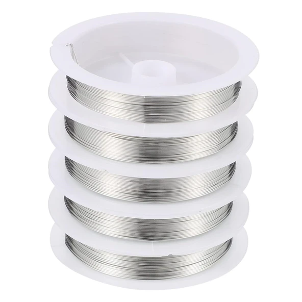 Hayal Sepeti  TAKI ve FİLOGRAFİ TELİ Makara Tel - 0.4mm ince - 10 adet gümüş  Renk - 3