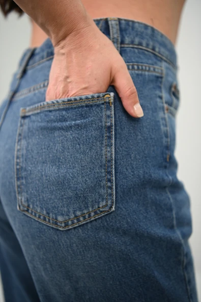 Kadın Büyük Beden Yüksek Bel Mom Jean 4418-25 DPL-968 - 7