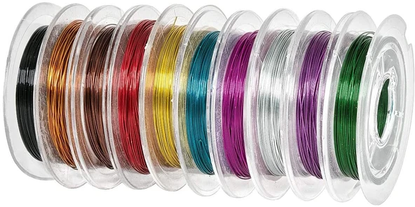 Hayal Sepeti  renkli takı  ve FİLOGRAFİ TELİ Makara Tel 0.4mm ince - 10 Farklı Renk - 4