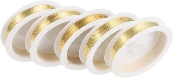 Hayal Sepeti  TAKI ve FİLOGRAFİ TELİ Makara Tel - 0.4mm ince - 10 adet Altın Renk - 2