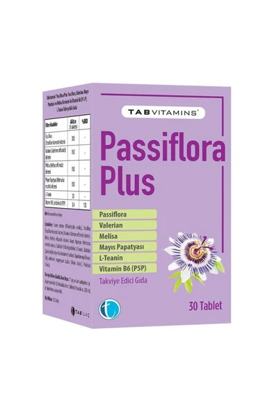 Tabvitamins Passiflora Plus 30 Tablet ürün görseli 1
