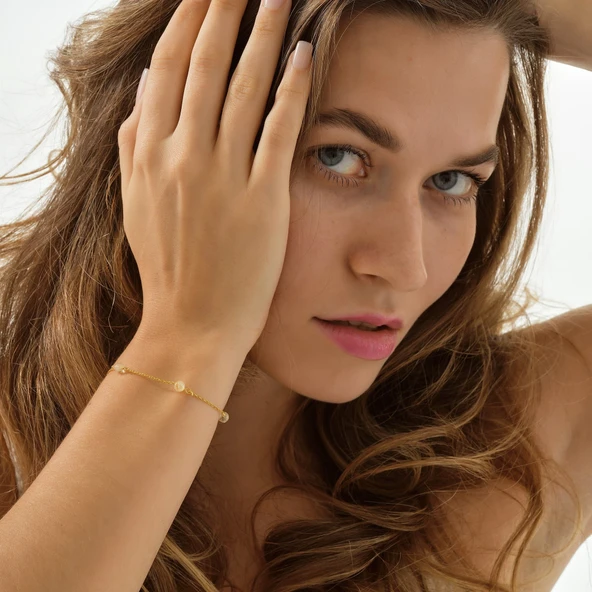 925 ayar gümüş örme sitrin doğal taş bileklik - 5