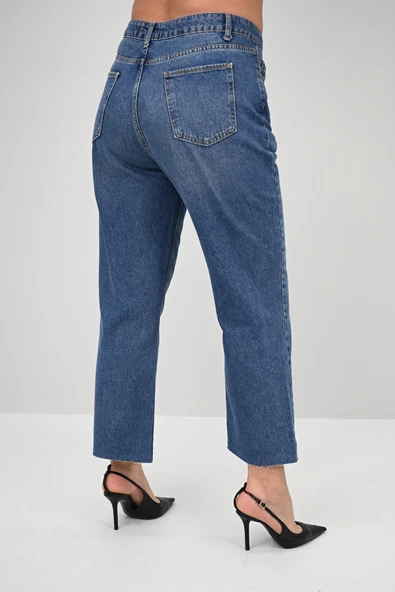 Kadın Büyük Beden Yüksek Bel Mom Jean 4418-25 DPL-968 - 5