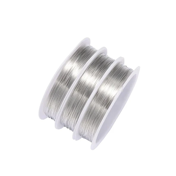 Hayal Sepeti  TAKI ve FİLOGRAFİ TELİ Makara Tel - 0.4mm ince - 10 adet gümüş  Renk - 2