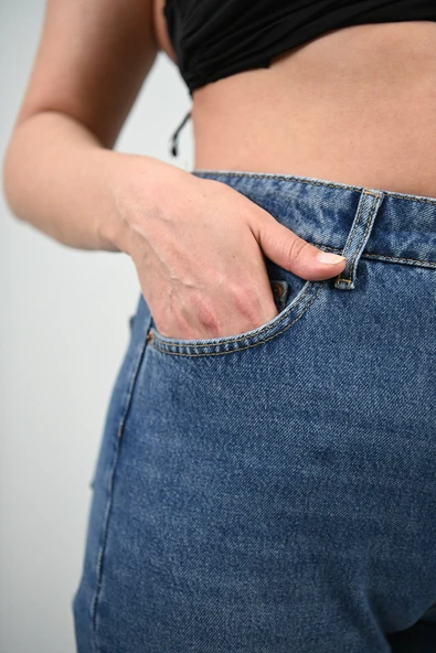 Kadın Büyük Beden Yüksek Bel Mom Jean 4418-25 DPL-968 - 6
