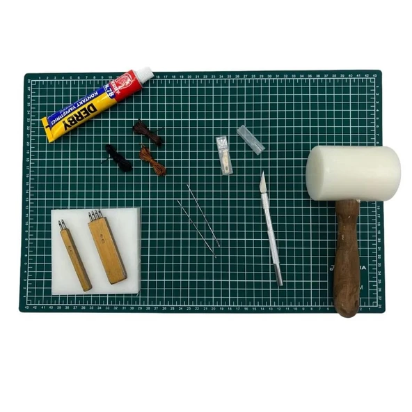 10 Parça Deri Zanaat Hobi Başlangıç Seti 11